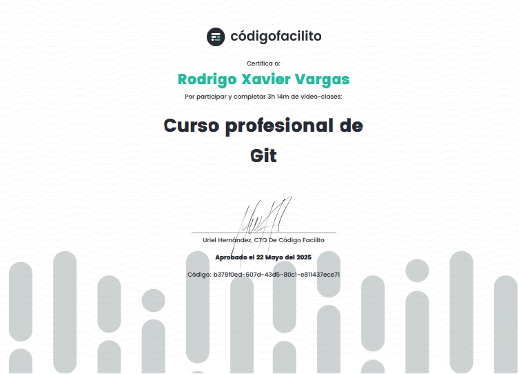 Certificado Curso Profesional de GIT - Código Facilito